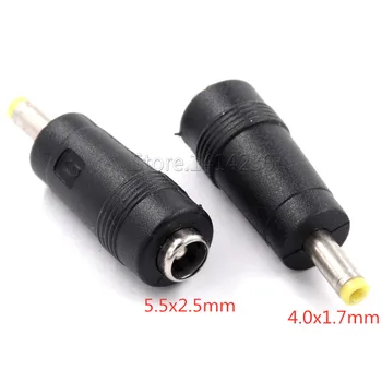 DC Adapter Plug Connector KS Teisendamise Pea Jack Naiste 5.5*2.5 mm Pööra Pistik Isane 4.0*1.7 mm 0