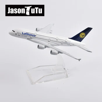 JASON TUTU 16cm Lufthansa Airbus A380 Lennukiga mudellennukid, Diecast Metal 1/400 Skaala Lennuk Mudel Kingitus Kogumine