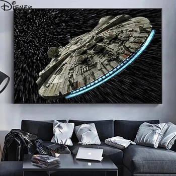 Disney, Star Wars Filmi Hävitaja Falcon Kosmoselaev Diamond Maali Risti Siths Komplektid Diamond Mosaiik Seina Kunst elutuba Decor
