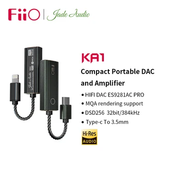 FiiO JadeAudio KA1 TypeC/Lightning-liides ja 3,5 mm dongle, ES9281AC Pro MQA,DAC DSD256, HIFI Kaabel Adapter for Android, IOS, MAC Win10