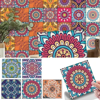 10tk Vintage Plaat Kleebised isekleepuv, Veekindel seina kleebised Maroko Mosaiik Seina Kleebised Bohemian stiil home decor