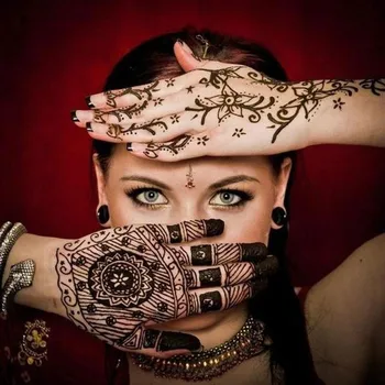 India Henna Tattoo Kleebi Looduslik Taimne Must Koonus Ajutine Kere Värvi Pigment Šabloon Pruut Joonis Meik Koor Mehndi Tint 1