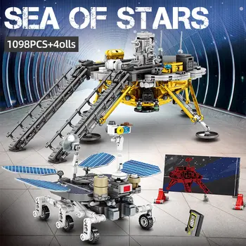 SEMBO 1098PCS Linna Kosmose Sond Mars Lander Mudel ehitusplokid Kuu Raketi Määrata Arvud, Tellised Mänguasjad Lastele 1