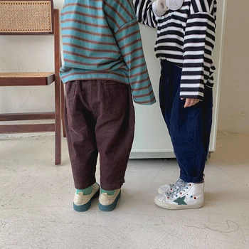 MILANCEL Uus aasta Sügisel Lapsed Velvetist Püksid Poiste Püksid korea Stiilis Lahtine Vabaaja Püksid 1