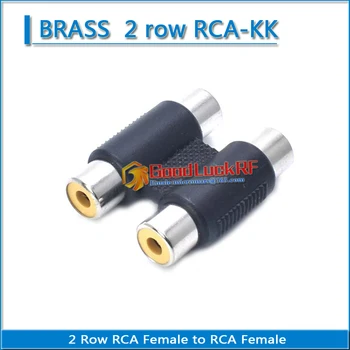 Topelt rida Dual RCA Female to RCA Emane audio ja video ühendus, Messing lotus AV-pistik RF pistik muundamise laiendamist 1