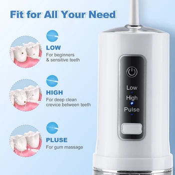 Mini Electric Tooth Cleaner Oral Irrigator Hambaravi Scaler Juhtmeta Hammaste Flusher 230ML Veemahuti Koos Hoiustamise Alus Reisi 1