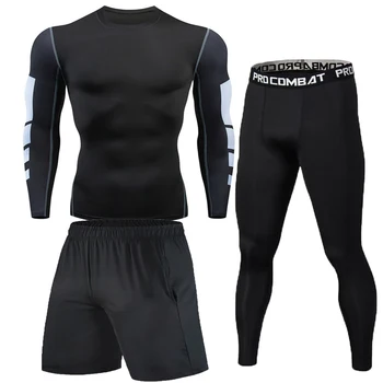 Meeste Spordi Ülikond MMA rashgard mees Kiire kuivamise Spordi-Compression Riided Fitness Training kit Termilise Aluspesu säärised 1