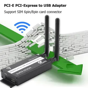 PCI-E PCI-Express, et USB-Adapter-Toetada SIM-6pin/8pin Kaardi Plug and Play Hot-Vahetatakse koos SIM-Kaardi Pesa WWAN/LTE Moodul 1