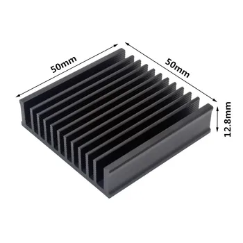 50x50x12.8mm 5tk Alumiinium Heatsink Must jahutusradiaator Radiaator Elektroonilise IC Chip LED Termiliselt Juhtivast Lint 1