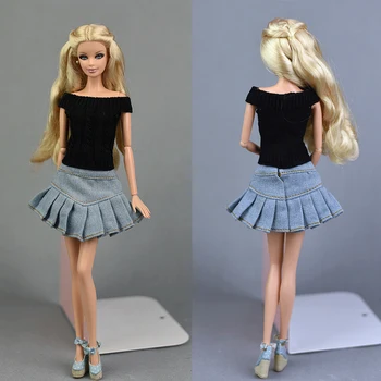 Fashion Doll Riided Riided Tops Kampsun ja Teksad, Seelik Barbie Riided Kleit Nukud 1