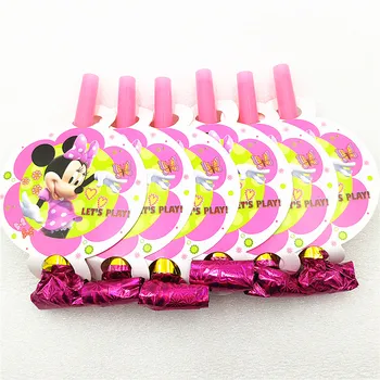 6tk/kott Minnie Mouse Partei Asjade Pidu Trompet Sarved Lapsed Baby Shower Isikule Teenetemärgi Kids Sünnipäeva Minnie Mouse Pidu 1