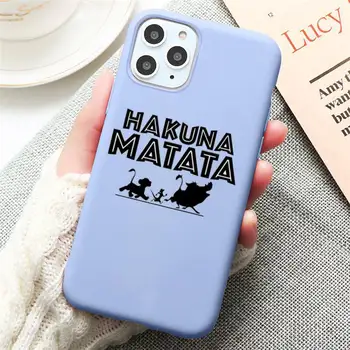Hakuna Matata Lion King Telefon Case for iPhone 13 12 mini 11 Pro Max X-XR, XS 8 7 6s Pluss Kommid lilla Silikoonist kate 1