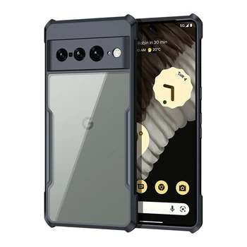 Luksus Kest Google Pixel 7 Pro Case TPU Akrüül Läbipaistev Raam Kirka Läbipaistva Objektiivi Täieliku Kaitse Tagasi Coque Pixel 1
