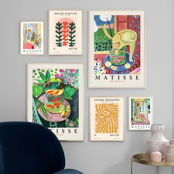 Matisse Monet Kala, Aed-Vesiroosid Vintage Plakatid Ja Pildid Seina Art PaintingCanvas Seina Pildid Elutuba Decor 1