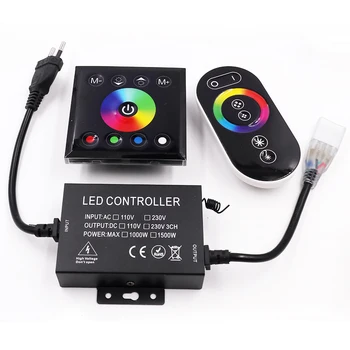 RGB Kontroller RF Täis Touch Remote 220V 110V Touch Panel Seinale Paigaldatud Screem Dimmer Lüliti juhtimine LED Neoon Valgus 1