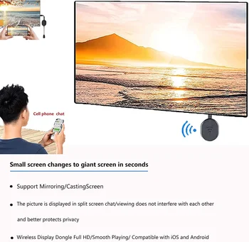Traadita TV Stick HD 4K Wifi Wireless Display Vastuvõtja Ekraan Peegel Android, IOS HDMI-Ühilduvate Miracast Airplay PC Anycas 1