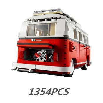 1354PCS T1 Camper SOBIB 10220 Led Kit ehitusplokid Auto Mudel Tellised Bussi 21001 Lastele Mänguasjad, Jõulud Komplekt 1