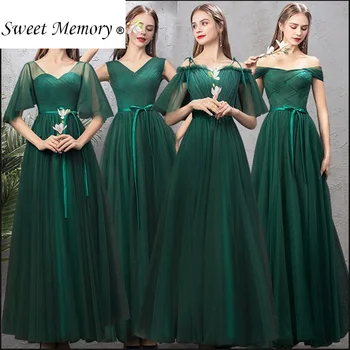 Custom Made Pikk Roheline Pruutneitsi Kleidid Tüdrukute Lõpetamise Kleit Ballile Pulm Vestidos Longo Magus Mälu Naiste Hommikumantel De Soriee 1