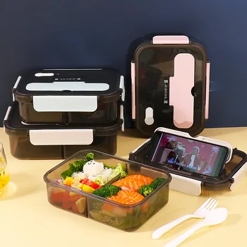 Bento Box Roostevabast Terasest Lunch Box Lapsele Lekkekindlad Microwavable Vältida Lõhn Kooli Bento Box Koos Kahvli, Lusika Bento Lõuna-Box 1