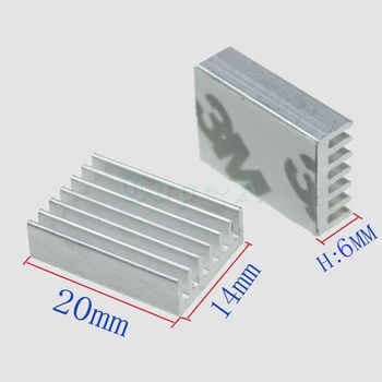 500pcs Gdstime 20 mm x 14 mm x 6 mm Pressitud Suure Võimsusega Alumiiniumist Led-Heatsink 20x14x6mm Radiaator chip Elektroonilise 3M Teibiga 1