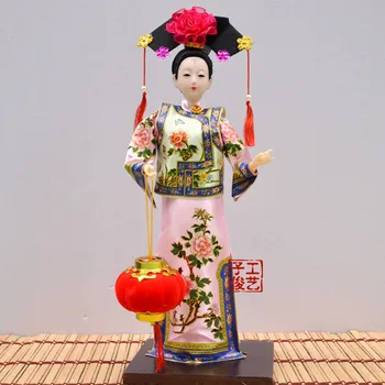 Hiina Stiilis Antiik Kleit Nukk, Mänguasi Qing Dünastia Printsess Beijing Palace Museum Gift Tuba Dekoratiiv Viimistlus Käsitöö 1