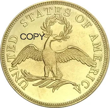 Ameerika Ühendriikide 10 Dollarit Liberty Cap Väike-Konnakotkas 1796 Messing Metall Koopia Mündid 1