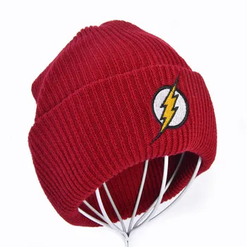 Cartoon tikandid Unisex Talvine Müts Skullies Beanie Kootud Mütsid Flash Kangelane Barry Allen Embroid Kudumise, Heegeldamise Elastsus Müts 1