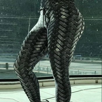 Uus 3D Trükkimine, millega kaasneb Kudumine Stiil Säärised Panna Hip Murra Elastne Kõrge Vöökoht Legging Hingav Slim Püksid 1