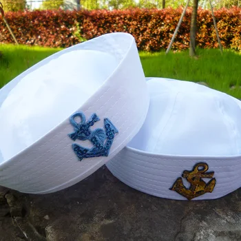 Valge Laps Meremehed Laeva, Paadi Kapten Müts Navy Marine Kork Ankru Merre Paadi Meremiili Fancy Kleit Õde Müts Sõjaväe Mütsid 1