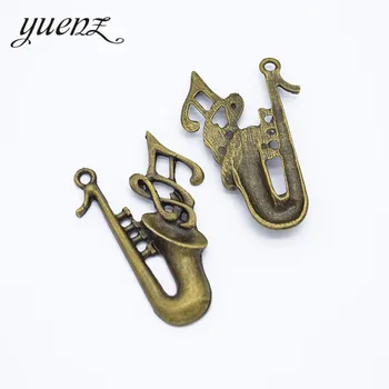 YuenZ 4tk 2 värv Antique Pinnatud hõbe Võlusid Saksofon Ripatsid, Ehete Tegemise DIY Handmad 39*27mm P124 1