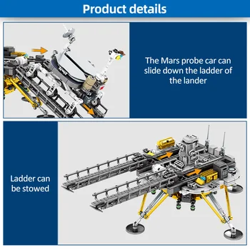SEMBO 1098PCS Linna Kosmose Sond Mars Lander Mudel ehitusplokid Kuu Raketi Määrata Arvud, Tellised Mänguasjad Lastele 2