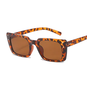 Uus Square Päikeseprillid Naiste Mood 2022 Vintage Must Leopard Shades Päikese Prillid Brändi Disainer Retro Peegel Oculos De Sol 2