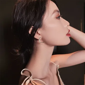 Korea Fashion Star Moon Kõrvarõngad Naistele Asümmeetriline, Kõrge Mõttes Kõrvarõngad Peen Kõrvarõngas 2021 Trend Ehted 2