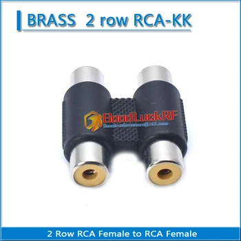 Topelt rida Dual RCA Female to RCA Emane audio ja video ühendus, Messing lotus AV-pistik RF pistik muundamise laiendamist 2