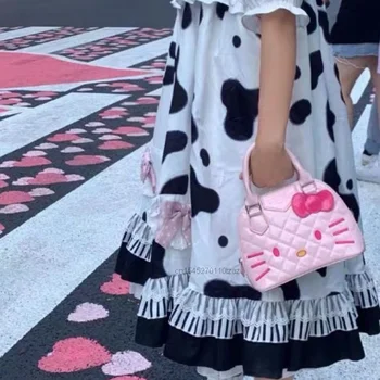 Hello Kitty Käekott Sanrio Kott Kawaii Luksus Y2k JK Lolita Girls Naiste Mini PU Messenger õlakott Tassima Naiste Shopping 2