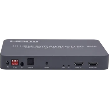 4K 2x6 HDMI Lüliti Splitter 1080P Audio-Video Converter 4 RJ45 Ethernet CAT6 Kaabli Pikendamine 100M Extender sülearvutist TV Monitor 2
