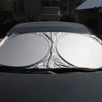 Auto Esiklaas Päikese Vari Akna Ees Päikesevarju Kate Kokkuklapitavad Anti-UV päikesesirm Hõbedane Auto Protector Film Auto Accessoies 2