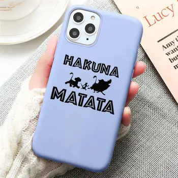 Hakuna Matata Lion King Telefon Case for iPhone 13 12 mini 11 Pro Max X-XR, XS 8 7 6s Pluss Kommid lilla Silikoonist kate 2