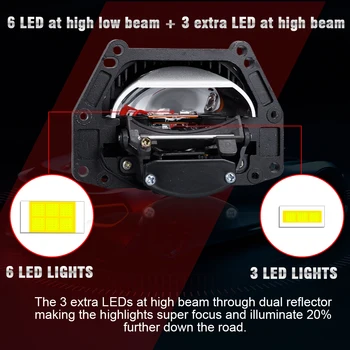 Bi-H4 led Projektor 100W Läätsed Pesuseade 3,0 tolli LED Objektiiv Hella 3R G5 Tuled Auto Auto Tarvikud Moderniseerimiseks DIY Tuning 2