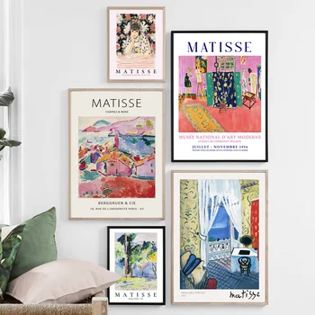 Matisse Monet Kala, Aed-Vesiroosid Vintage Plakatid Ja Pildid Seina Art PaintingCanvas Seina Pildid Elutuba Decor 2