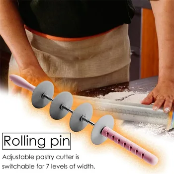 Reguleeritav Rolling Pin-Multi-function Sarvesaiad Leib Raud Slicer Non-Stick Eemaldatav Tainas Makaron Köök Vahend Hallituse 2