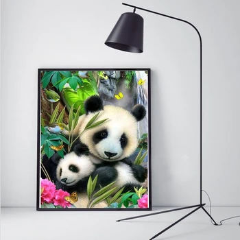 Evershine Diamond Maali Ikoonid Loomade Täis Ruut, Ring Puurida Panda Diamond Tikandid Beaded Rhinestone Pilte Täies Komplekt 2