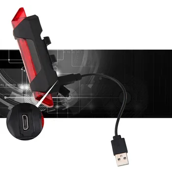 USB Laetav Bike Kerge 5LED Esi-Tagasi Tagumised tagatuled Jalgrattasõidu Ohutus Hoiatus Kerge Veekindel Jalgratta Lamp Taskulamp 2