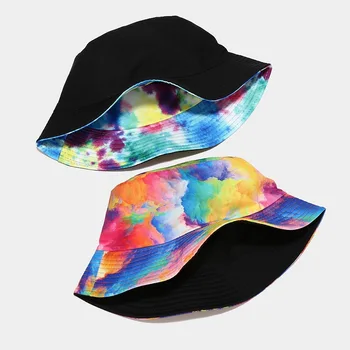 3D Värvi Tähine Prindi Mehed Kopp Müts Kaks Pool Kanda Sunhat Naiste Väljas Travel Beach Mütsid Kalurite Mütsid Unisex Hip-Hop Naine Kork 2