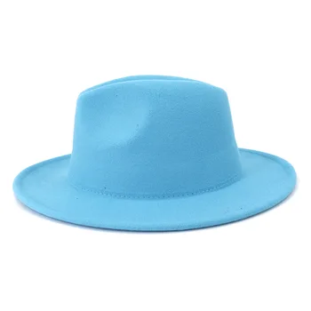 2021 talvel fedora mütsid naistele mood Korter laia Ääreni Villast Vilt Jazz Mütsid meeste sinine ja punane goth top vintage pulm Müts 2