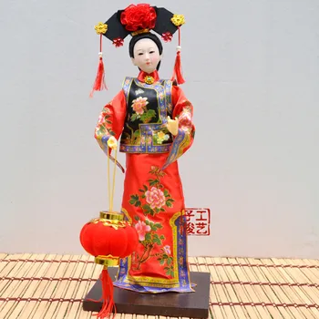 Hiina Stiilis Antiik Kleit Nukk, Mänguasi Qing Dünastia Printsess Beijing Palace Museum Gift Tuba Dekoratiiv Viimistlus Käsitöö 2