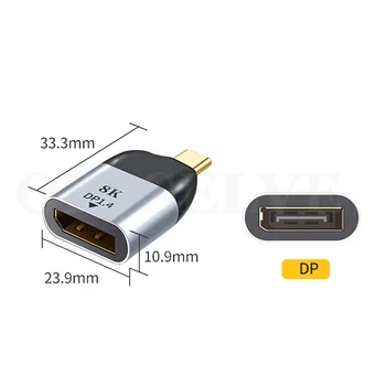 Tüüp-C VGA/RJ45/8K DP/Mini DP HD Video Converter 4K 60Hz Jaoks MacBook Huawei P30 P20 Samsung S10 HDMI-ühilduva USB-C Adapter 2