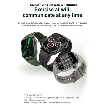 Q25 Smartwatch 1.7-Tolline Realtek 8762D 240X280 BT Kõne Muusika Mängima, kehatemperatuur Südame Löögisageduse Monitor Sport Vaadata 2