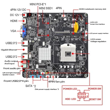 HM55B PGA988 Lauaarvuti Emaplaadi DDR3 SATA II Mini ITX Emaplaadi Mini Host/HTPC/Raadio/ Reklaam Masin 2