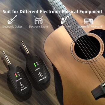 Lekato A8 Uhf-Electric Guitar Traadita Süsteemi Saatja-Vastuvõtja Juhtmeta Kitarr Bass Audio-Süsteem, Taaslaetav 4 Kanaleid 2